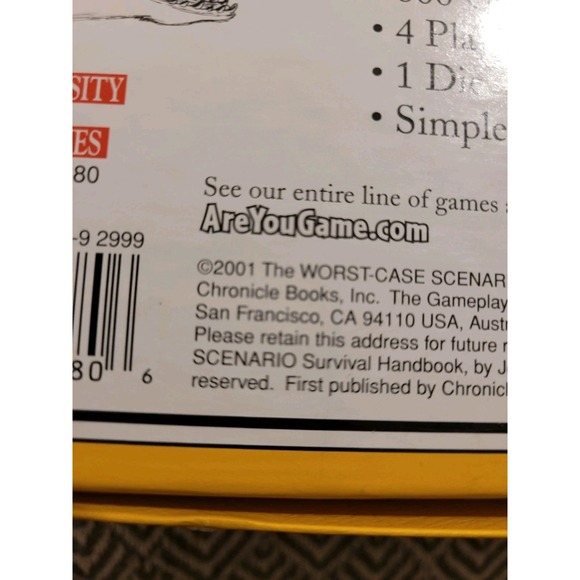 The Worst Case Scenario Survival Board Game 2001 University Games Complete. Open - Picture 8 of 16